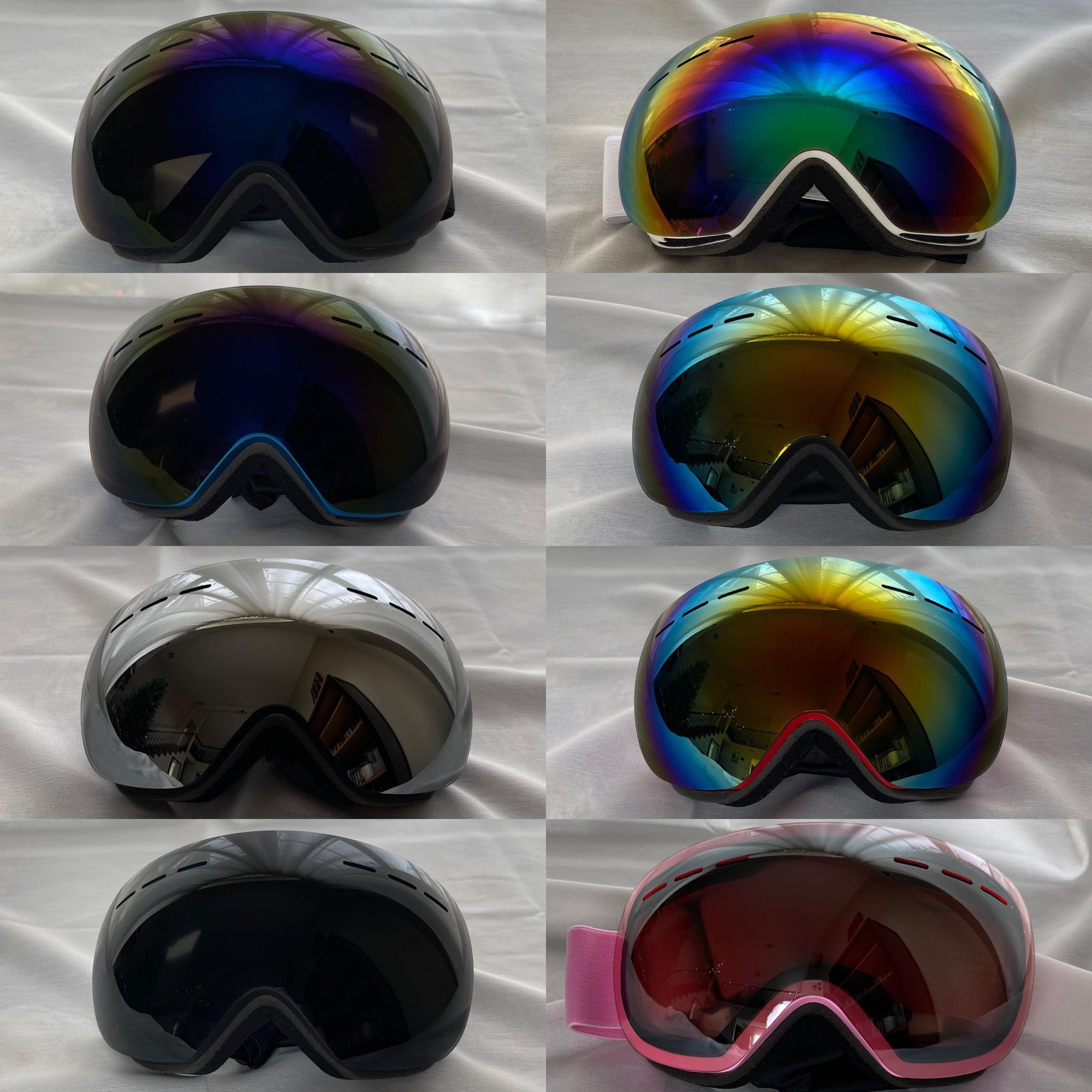 oakley spherical goggles Spherical Ski Goggles Anti Fog Colorful (MultiChrome Smokey Black Pink – RideUT